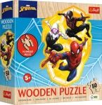 Trefl - Puzzle - Drevené obrysové puzzle Spiderman: pripravený do akcie