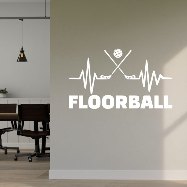 Veselá Stena Samolepka Floorball Farba: bílá, Veľkosť: 100 x 58 cm