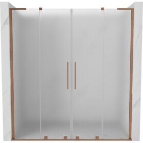 MEXEN/S - Velar L Duo posuvné sprchové dvere 200, dekor, meď kartáčovaná 871-200-003-32-65