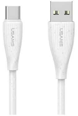 USAMS Green Series SJ714 biela / Nabíjací a dátový kábel USB-A/USB-C / 1 m / 18W / 3A / 480 Mb/s (SJ714USB02)