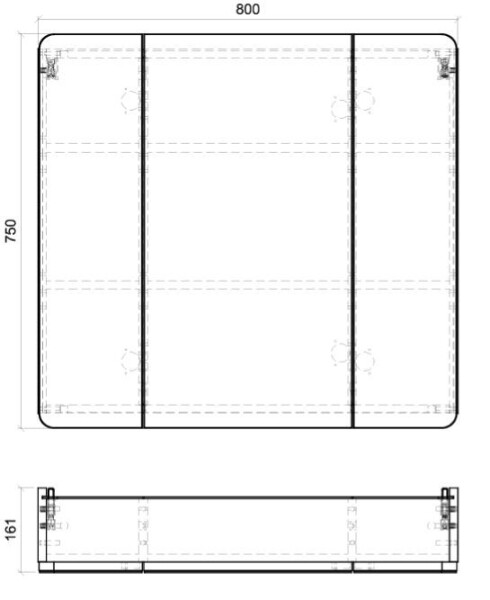 COMAD - Zrkadlová skrinka 80cm 3 dvierka ARUBA 5907611647295