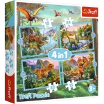 Trefl - Puzzle - Jedineční dinosaury 4v1