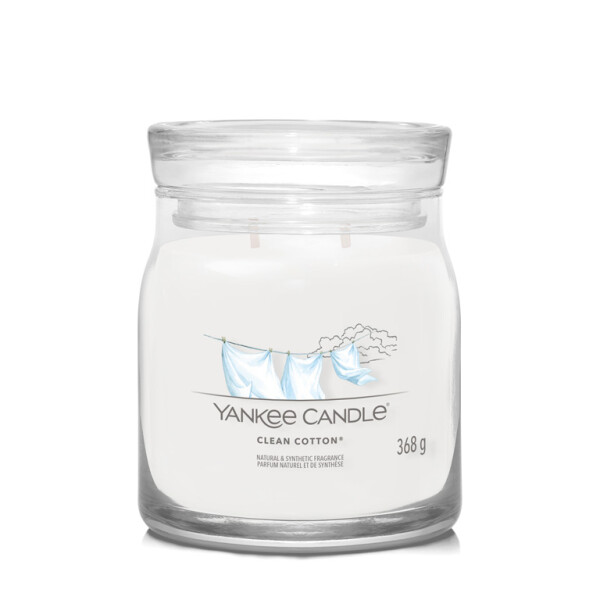 Yankee Candle Signature Clean Cotton stredný pohár 368g / doba horenia až: 50 h (5038581128979)