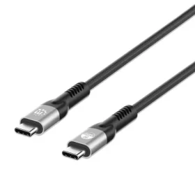 Manhattan nabíjací kábel USB-C - USB-C 1 m čierny / Kábel / USB4 / 240 W PD 3.1 / 40 Gbit/s / Thunderbolt 4 (356374)