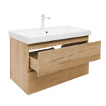 Kúpeľňová skrinka 2 zásuvková s umývadlom SAT B-Way 99x50x45 cm dub mat BWAY2100OAKU1BBI BWAY2100OAKU1BBI