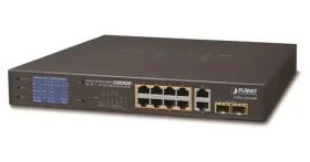 Planet GSD-1222VHP / PoE switch / 8x PoE + 2x 1000Base-T + 2x SFP / LCD / VLAN / IEEE 802.3at 120W / extend 250m (GSD-1222VHP)
