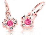 Cutie Jewellery Trblietavé detské náušnice ružového zlata C2253-10-X-4