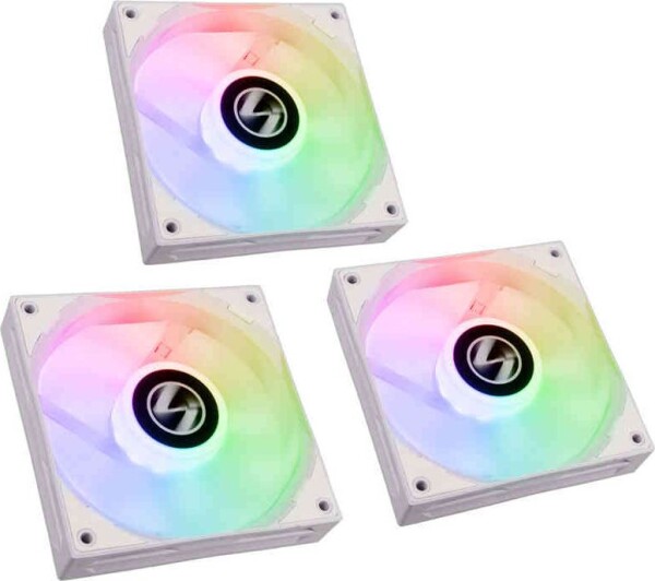 Lian Li ST120 RGB PWM biela (3ks) + kontrolér / 3x120 mm ARGB / 32 dB @ 800-1900 RPM / 69.17 CFM / 4-pin (ST120-3W)