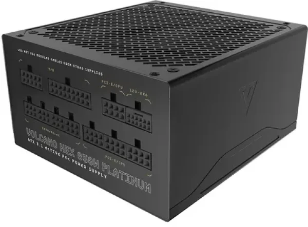 Modecom Volcano Hex 850W Platinum čierna / Počítačový zdroj / 80 PLUS Platinum / modulárny / ATX 3.1 / 14cm ventilátor (ZAS-MC-HEX-0850-PLAT)