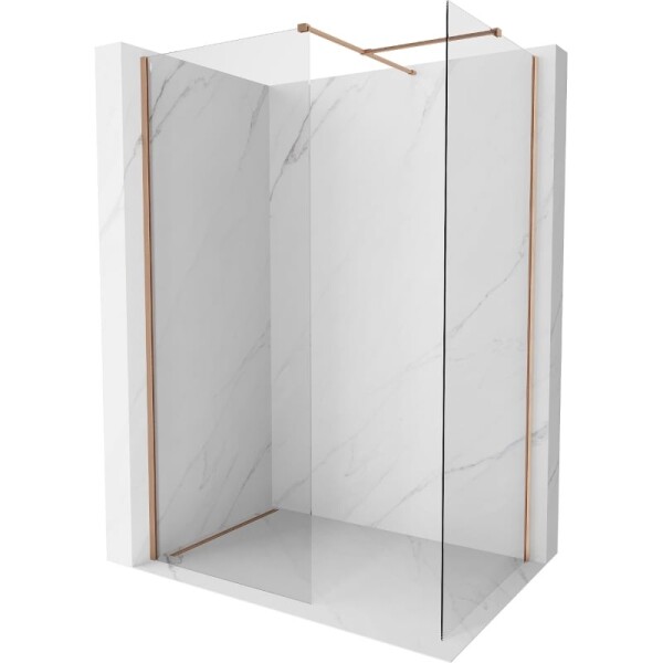 MEXEN/S - Kyoto-X Sprchová zástena WALK-IN 110 x 110, transparent 10 mm, meď kartáčovaná 800-110-202-65-00-110-X