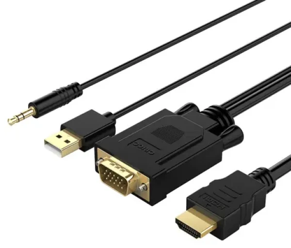 Orico XD-VATH čierna / Kábel VGA na HDMI / USB audio / Full HD 60Hz / 5 m