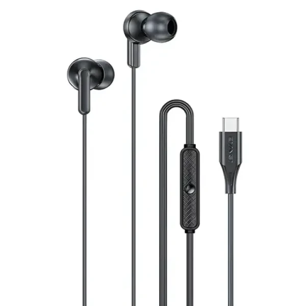 AWEI PC-25T čierna / Slúchadlá do uší / USB-C / drôtová (PC-25T)