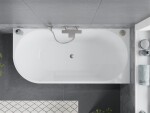 MEXEN/S - Mia voľne stojaca rohová vaňa pravá 170 x 80, biela/čierna, sifón a prepad nikel kartáčovaná 52691708075P-97