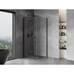 MEXEN/S - Mist-F sprchovací kút skladacie dvere ľavá 120 x 120, transparent, čierna 8A6T-120-120-70-00-L