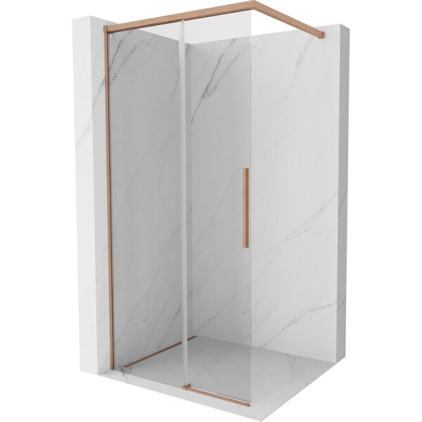 MEXEN/S - Rox Sprchová zástena WALK-IN 95 x 200, transparent 8 mm, meď kartáčovaná 8C2-095-003-65-00