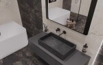 Umývadlo na dosku SAT Cemento 64x36,5 cm antracit bez prepadu CEM6437A CEM6437A