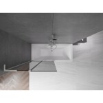 MEXEN/S - Velar L dvojkrídlová posuvná vaňová zástena 100 x 150, grafit, nikel kartáčovaný 896-100-003-41-97