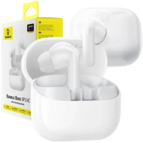 Baseus Bass BP1 NC biela / Bezdrôtové slúchadlá / TWS / ANC -50 dB / LDAC / Bluetooth 6.0 / IP55 (A0010705)