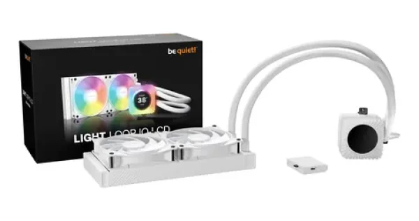Be quiet! Light Loop IO LCD 240mm biela / Vodné chladenie CPU / 2x120mm ventilátor / IPS displej 2,1 "/ RGB LED (BW035)