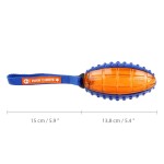 GiGwi Rugby lopta 'Push to Mute' pevná / transparentná modrá / oranžová
