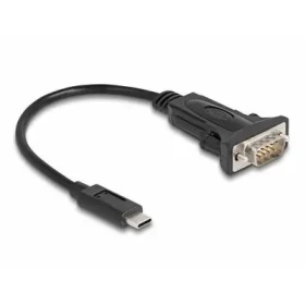 DeLock USB Type-C - RS-232 / Adaptér / D-Sub 9 pin / FTDI FT232RL / čierna (64125)