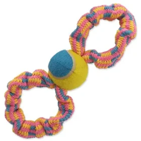 Dog Fantasy Hračka - preťahovadlo osmička s tenisákom farebný vzor 2. 27cm (124-13037)