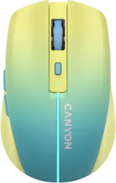 Canyon CNS-CMSW44UA žltomodrá / optická bezdrôtová myš / 800/1200/1600 dpi / 8 tlačidiel / BT+2.4GHz / 500mAh (CNS-CMSW44UA)