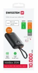 Swissten 22013936 VOLTBOX 10000mAh čierna / Powerbanka s integrovanými káblami (22013936)