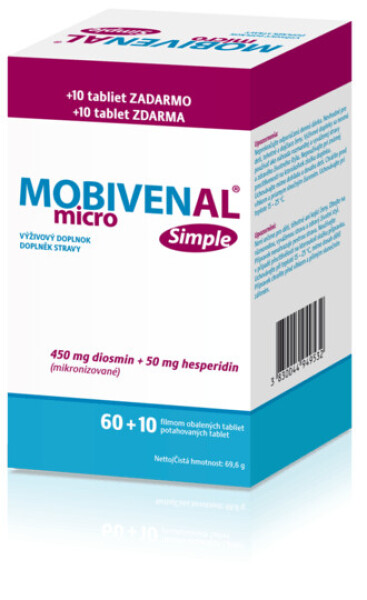 MOBIVENAL micro simple 60 + 10 tabliet ZADARMO