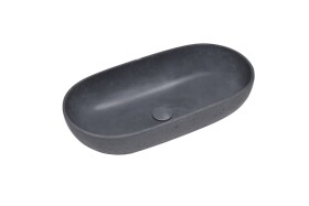 Umývadlo na dosku SAT Cemento 65x35 cm antracit bez prepadu CEM6535A CEM6535A