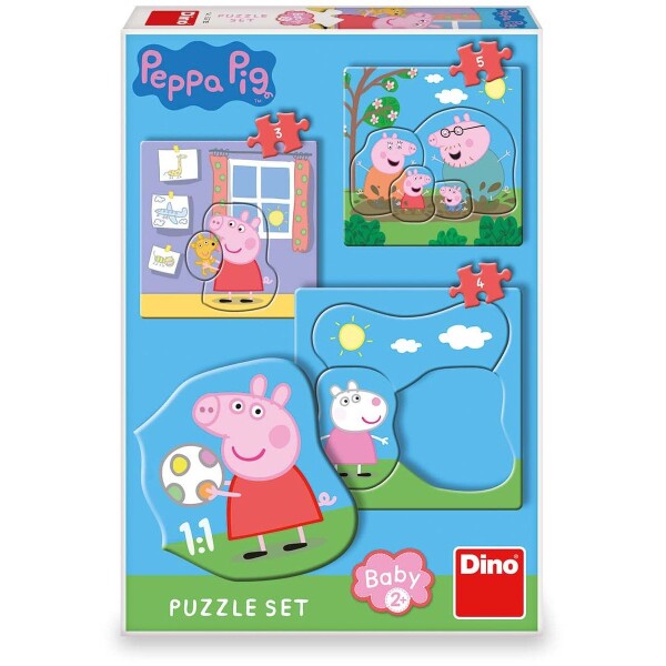 DINO PEPPA PIG RODINA 3-5 baby Puzzle set