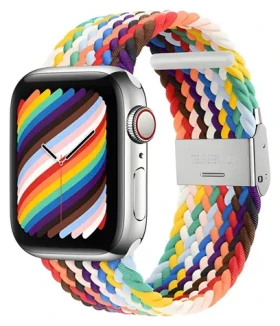 Devia Deluxe Sport4 Remienok pre Apple Watch 40/41/42mm Rainbow / Remienok / Nylonový pletený / Nastaviteľný (6938595381690)