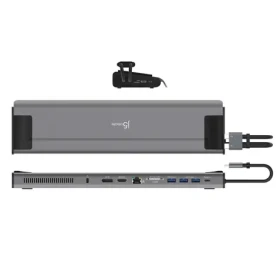 J5Create M.2 NVMe dokovacia stanica strieborná / Dokovacia stanica / M.2 NVMe slot / HDMI/DP 4K / USB-C Gen2 / RJ-45 (JCD552-N)