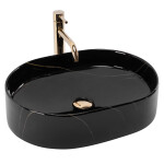 REA - Umývadlo na dosku Nadia 50 Black Stone REA-U9240
