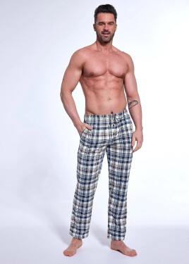 Cornette 691/59 3XL-5XL pánske pyžamové nohavice tmavě modrá - mřížka 5XL