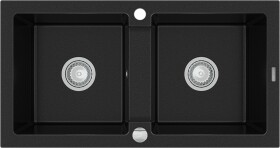 MEXEN MEXEN - Mario granitový drez 2-bowl 820x436 mm, čierna 6504822000-77