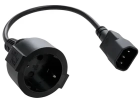 C-tech napájací adaptér C14 (M) čierna / Schuko (F) / 15 cm (CB-PWRC14MF)
