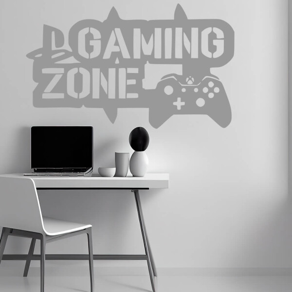 Veselá Stena Samolepka Gaming zone Farba: šedá, Veľkosť: 100 x 60 cm