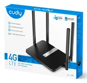Cudy LT500 čierna / Router / 4G LTE / 1x WAN + 3x LAN RJ45 100Mbps / 2.4 GHz 300Mbps / 5 GHz 867Mbps (LT500_EU)