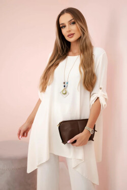 Súprava blúzka + nohavice s príveskom svetlo béžová UNI