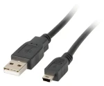 Lanberg CA-USBK-10CC-0018-BK čierna / Kábel USB-A - Mini USB / USB 2.0 / 1,8 m (CA-USBK-10CC-0018-BK)