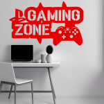Veselá Stena Samolepka Gaming zone Farba: fialová, Veľkosť: 60 x 36 cm
