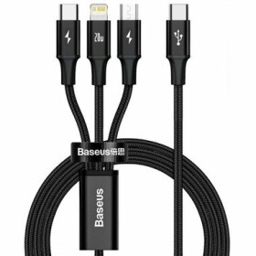 Baseus CAMLT-SC01 Rapid series 3v1 čierna / USB-C / MicroUSB / Lightinhg / 1.5m (CAMLT-SC01)