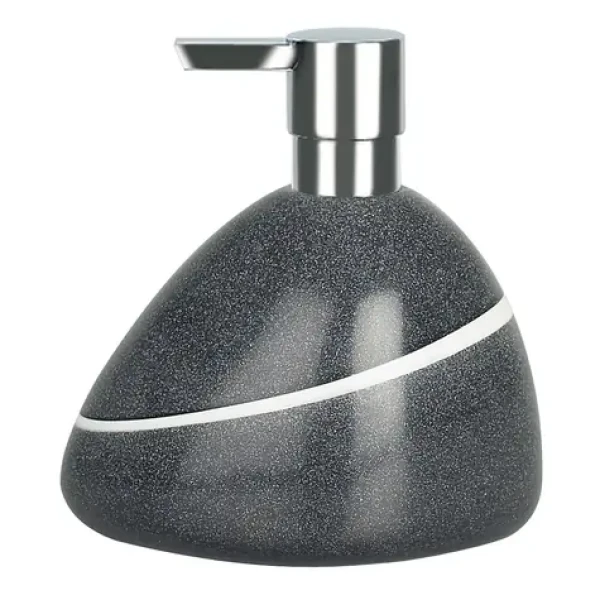 Spirella ETNA dávkovač mydla šedý / polresin / kamenný vzhľad / 400 ml (7610583136435)