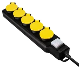 LogiLink prepäťová ochrana 5 zásuviek IP44 čierna / Prepäťová ochrana / 1,5 m / 230 V / 16 A (LPS255)