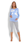 Tehotenské pyžamo 1679 svetlo modré – PeeKaBoo L/XL