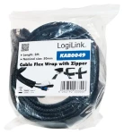 LogiLink Organizátor káblov so zipsom čierna / Organizátor káblov / 50 mm x 2 m (KAB0049)