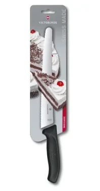 VICTORINOX Swiss Classic čierna / Cukrársky nôž / 26 cm / zúbkované ostrie (6.8633.26B)