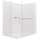 CERANO - Sprchová zástena Walk-in Crystal TL/P - 8 mm - bezvzperový systém + polička/držiak na uteráky - chróm, transparentné sklo - 160x50x200 CER-8050BD6341