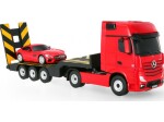 Mamido Diaľkovo ovládaný automobil RC s ovládačom, veľká sada 2 áut Mercedes Actros s návesom 1:24 RTR červený